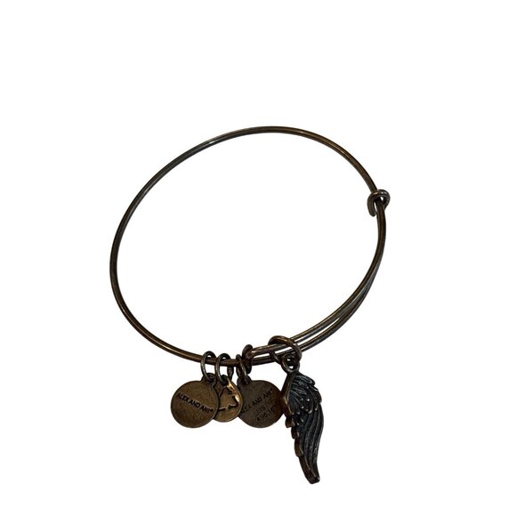 Alex and Ani Angel Wing Charm Bangle Bracelet Bronze Color - Picture 1 of 2